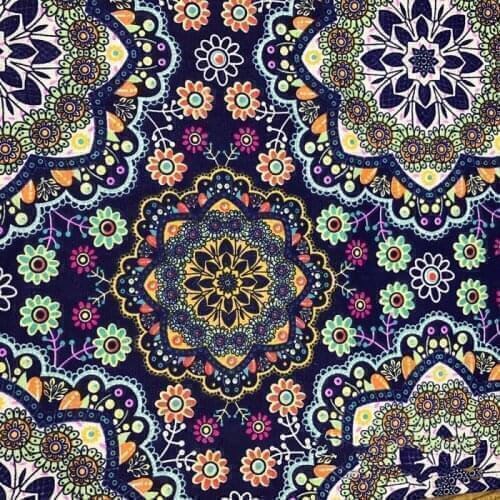 100x152cm Flower Printed Linen Cotton Fabric For Sewing Crafts Clothing Materials DIY Party Decoration Background Cloth