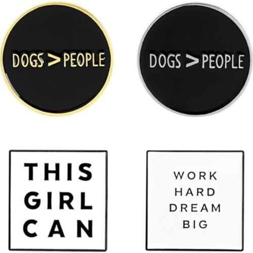 Metal Letter Badges Fashion Lapel Pins Cute Women Enamel Brooches Medical Brooch Jewelry For Backpack Gothic Decorative Brooch