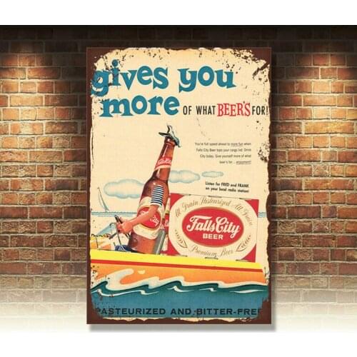 Metal Tin Sign fallscity beer Decor Bar Pub Home Vintage Retro