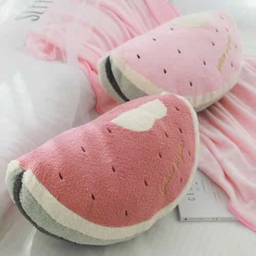 Cute watermelon pillow blanket dual-use plush toy fruit office school creative decor nap high quality birthday gift for kids