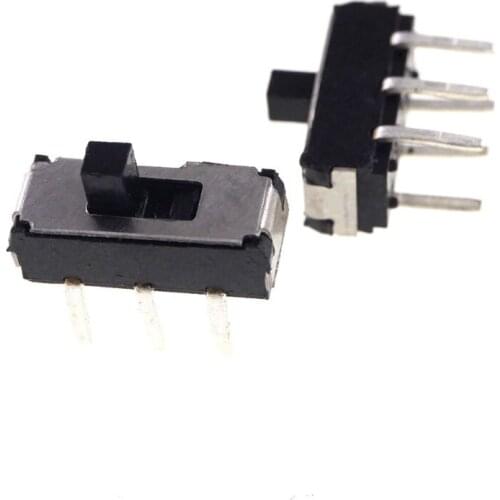 1000 pcs Miniature Slide Switch 6 Pin 2P2T DPDT ON-ON Vertical Through Hole DIP Solder PCB 2.00mm Knob Height