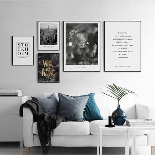 Pnieapple fashion mountain sea landscape English letter woman facemodern decorative Picture Canvas Art Poster for room decor