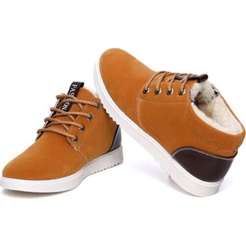 2021 New Winter Men Ankle Boots Men Snow Boots Round Toe With Fur Keep Warm Men Casual Shoes Man Shoes Suede Footwear Lace-Up Y