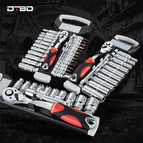 DTBD 29Pcs Socket Wrench Set Screwdriver Socket 1/4,3/8 1/2Inch CR-V Drive Ratchet Wrench Spanner For Bicycle Car Repairing Tool
