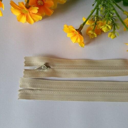 10pcs 3# Cream-colored Invisible Zippers 40cm Nylon Zippers Sewing DIY Cushion Covers Garment Dress Accessories