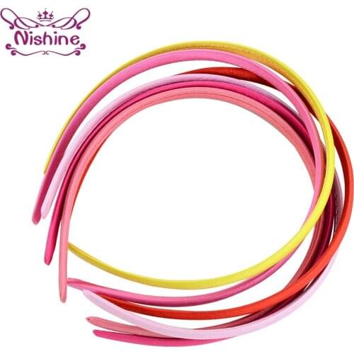 Nishine 5pcs/lot Fashion Elastic Baby Girls Hair Hoop DIY Children Headwear Accessories Clothing Decoration Infant Birthday Gift