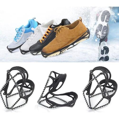 New 1 Pair Ice Crampons for Outdoor Winter Walk Fishing Snow Shoes Covers Snow Boot Ice Gripper Anti-skid Traction Cleats
