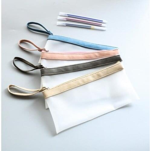 New Frosted Pen Pencil Storage Bag School Stationary Receive Black Tools Makeup Pouch Cosmetics Case F20173307