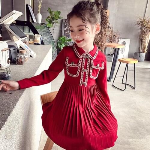 2021 New Arrival Kids Dresses for Girls Spring Autumn School Child Clothes 3-12 yrs Teenage girl Dress Christmas Party Gown