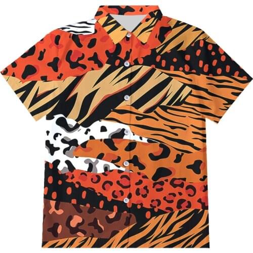 OGKB New Zebra Stripe Leopard Print Patchwork Men/ Women Animal Pattern Harajuku Casual Cool Short Sleeve Hip Hop 3d Print Tops