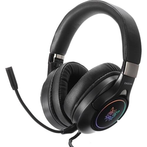 Pohiks 1pc Colorful LED Luminous Gaming Headset Professional E-sport Wired Headphone With 2-in-1 3.5mm Audio Jack Splitter Cable