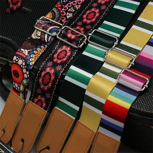 Acoustic Guitar Strap Printing Striped Design Guitar Strap For Guitar Ukelele Musical Instruments