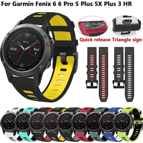 22 26mm Silicone Strap For Garmin Fenix 6 6 Pro 6X Pro 5 Plus 5X Plus 3 HR Mk1 Mk2i Quick Release Smart Watch Wristband Bracelet