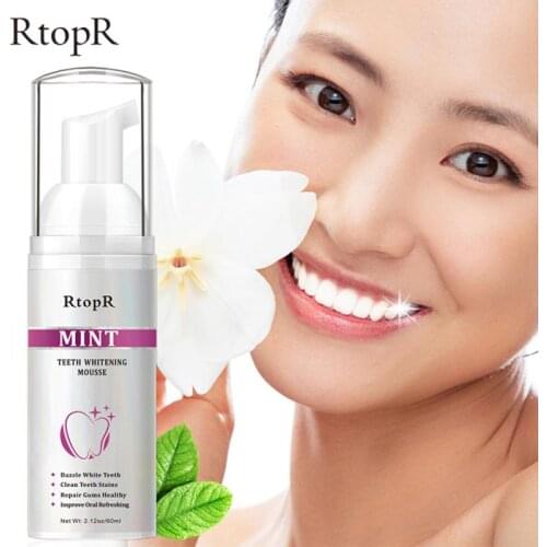 RtopR Mint Teeth Mousse Cleansing Whitening Mousse Removes Stains Teeth Whitening Oral Hygiene Toothpaste Care TSLM2