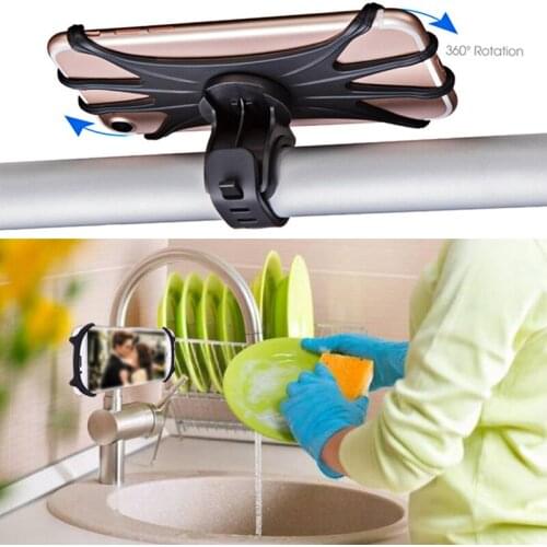 Kitchen Watch Video Mobile Phone Holder Rack Universal 360 Degree Rotatable Washing Dishes Watch Phones Holding Rack Convenient