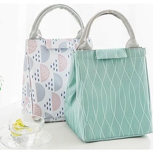 Lunch Bag Picnic Tote Velcro Small Handbag Pouch Dinner Box Tableware Container Food Sotrage Bags for Kids Girls Ladies Women