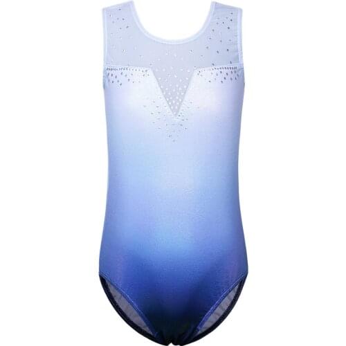 BAOHULU Toddler Girls Leotards for Gymnastics Ballet Sleeveless Mesh Sequins Dance Leotard Tank Kids Athlete Sports Bodysuit