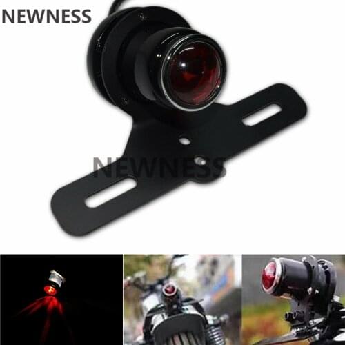 Universal Motorcycle License Plate Rear Brake Tail Light Lamp for Harley Bobber Chopper Cafe Racer