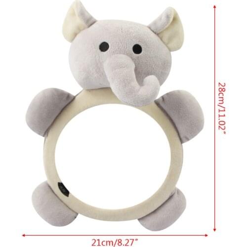 28EC Baby Safety Seat Rear Mirror Car Interior Rearview Mirrors Infants Kids Plush Cartoon Toy