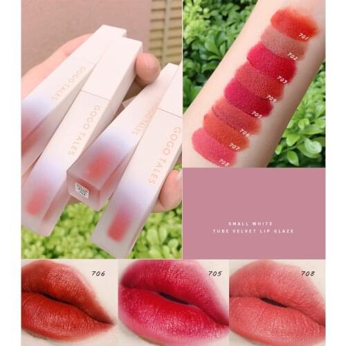 GOGOTALES Liquid Lipstick White Tube Velvet Matte Lip Gloss Long-lsating Waterproof Silky Lip Stick Red Lip Makeup TSLM2