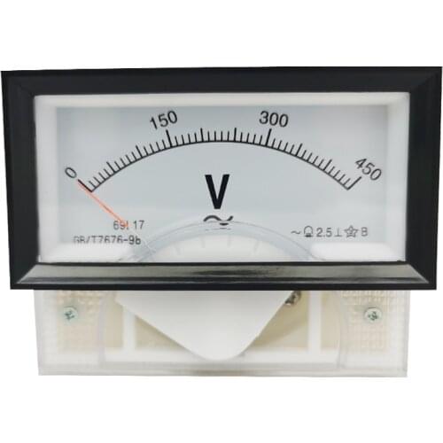 1PC 69L17-V 250V 300V 450V 500V AC Direct Analog Meter Panel Gauge AC Voltage Current Meter 85*46MM Voltmeter Voltimetro