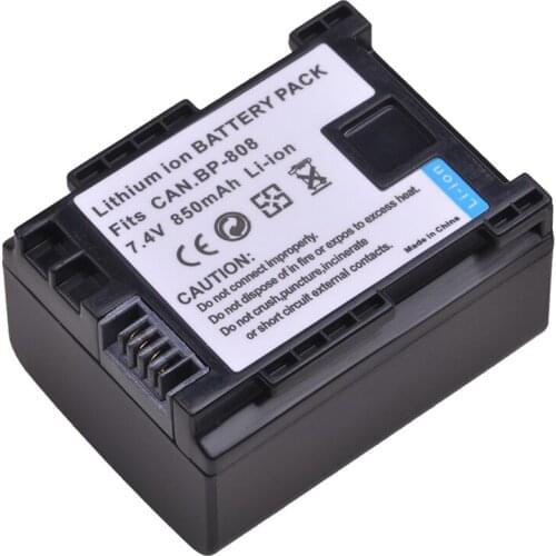1x 7.4V 850mAH BP-808 BP 808 BP808 Li-ion Battery For Cannon BP-808 BP808 BP-809 BP819 BP827 FS300 FS100 XA10 VIXIA HG20 Battery
