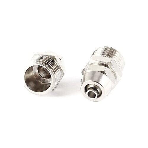 2 Pcs 1/4PT Male Thread to 4mmx6mm Pipe Air Pneumatic Quick Straight Connectors