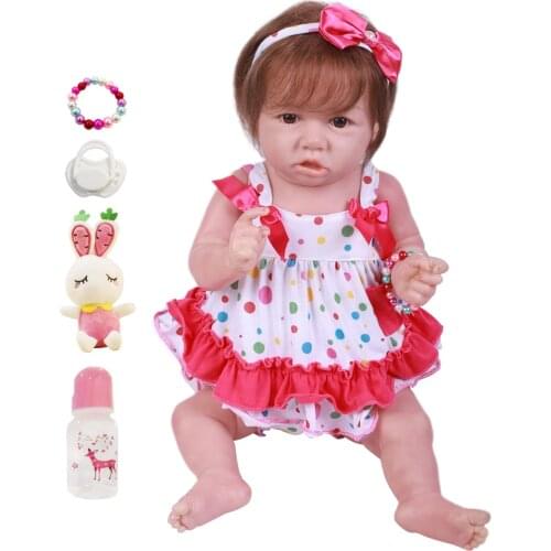 23'' 58CM Lovely Bebe Reborn Baby Dolls Full Vinyl Body So Truly Like Alive Doll In Brazil Toddler bebe Toy Birthday Gifts