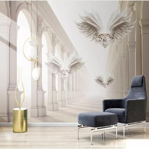 3D Photo Wallpapers Space Roman Column Diamond Wings Large Mural Painting Living Room Bedroom Background Home Decor Wall Cloth