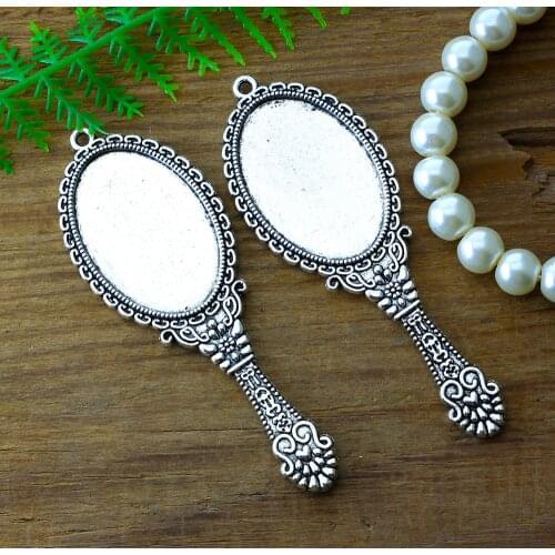 4 pcs Fit 20x30mm Cabochon Setting Antique Silver Color Plated Oval Cameo Base Blank Tray Zinc Alloy
