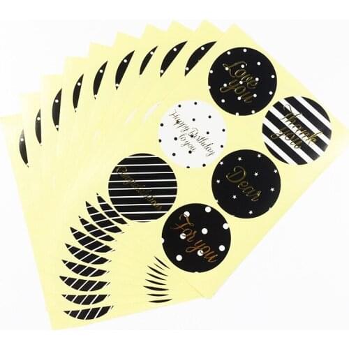600 Pcs/lot Round Thank You For You DIY Sealing Stickers Stripe&Dot Love You Gift Paper Seal Scrapbooking Labels