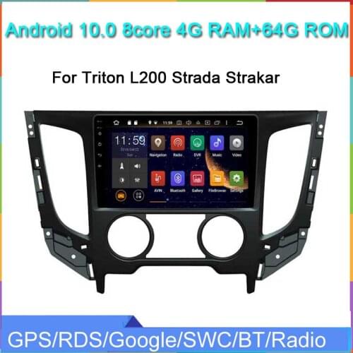 Android 9.0 car gps radio for Mitsubishi Triton L200 Fiat Fullback Ram 1200 Strada Strakar car audio stereo