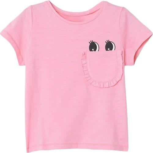 Bambino 2021 New Tees of Children 2-7 Years Pure Cotton T shirt for Kids Girls Pink Tops Clothing Baby Clothes Child Costume