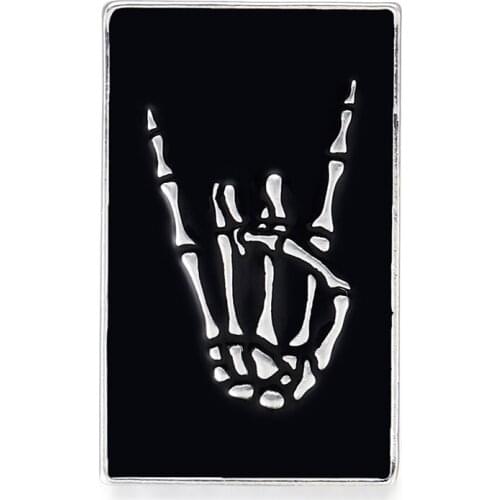 DCARZZ Black Enamel Lapel Pin Brooch Medical Adduction Skeleton Badge Jewelry Pins Metal Small Backpack Women Accessories Gift