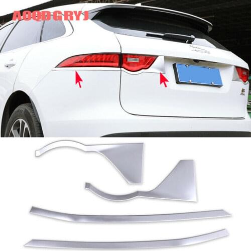 For Jaguar F-PACE 2016-2019 ABS Chrome Rear Tail Light Lamp Eyebrow Cover Trim Car modification Auto parts