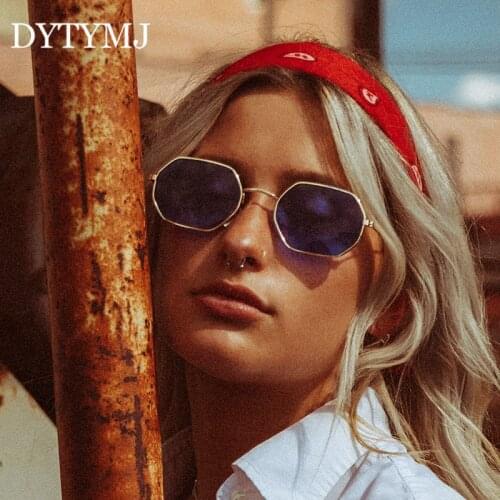 DYTYMJ Metal Square Sunglasses Women Retro Small Frame Polygon Women Sunglasses Luxury Brand Designer Punk Glasses for Men Gafas