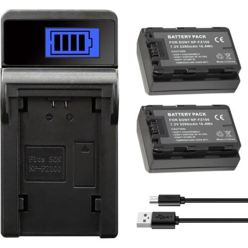 NP-FZ100 Battery for Sony A9 A9R 9R Alpha 9 A7R III A7 III Fully ILCE-7RM3 BC-QZ1 Camera Batteries Charger 2280mAh NPFZ100