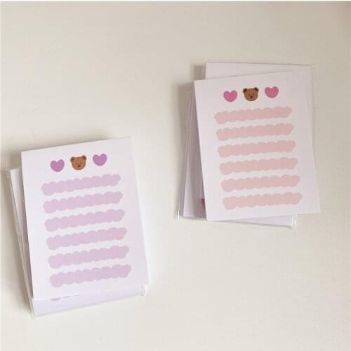 Ins 50 Sheets Cute Cartoon Bear Love Memo Pad Simple Style Small Notebooks To Do List notepad Planner Stickers Kawaii Stationery