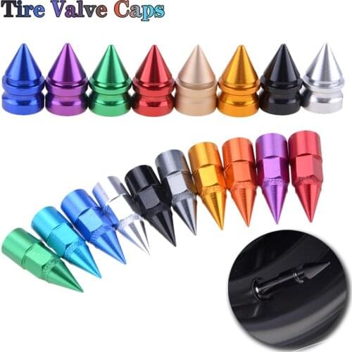 Universal Car Wheel Tire Valve Caps, Tyre Rim Stem Covers,Thorns Spike Style Aluminum Alloy Car Styling Accessories Parts,4psc