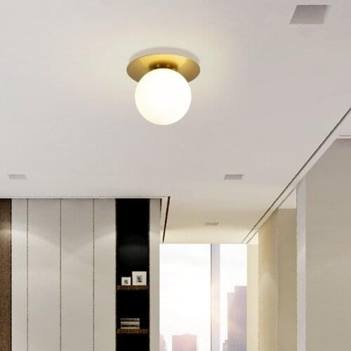 Nordic creative ceiling lamp post modern simple glass ball ceiling lights personality porch ceiling lamp bedroom lamps