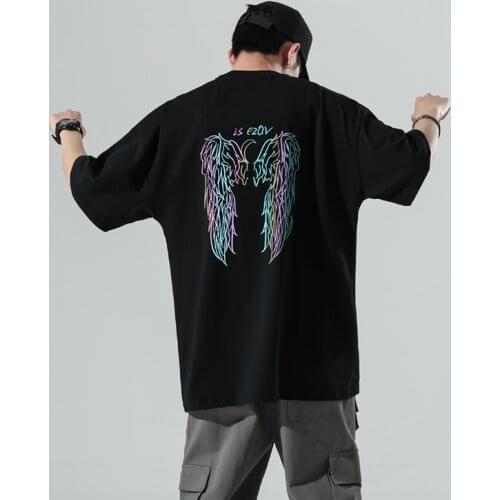 Summer New T-shirt Men Fashion Print Hip Hop Top 100% Cotton Breathable High Quality T-shirt Plus Size Japanese Street Tee S-5XL