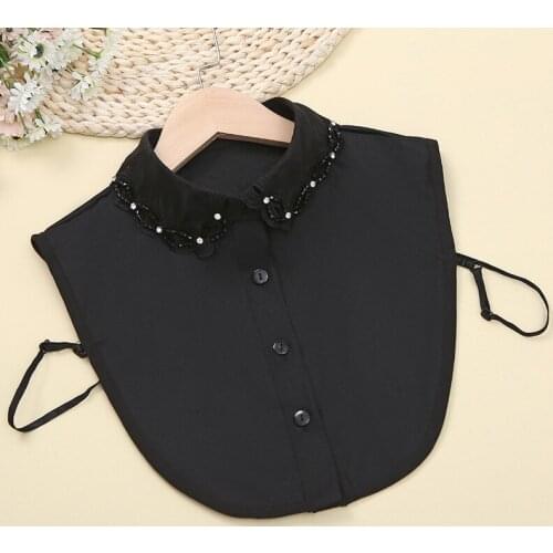 Fashion Black Women Fake Collars Lapel Shirt Detachable Collars Female Clothes False Collar Half Blose Removable Nep Kraagie