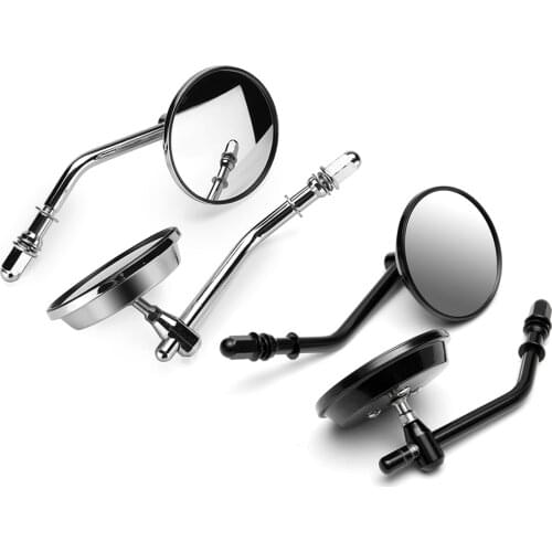 2pcs 8mm Retro Motorcycle Mirrors For Harley Sportster Davidson Ryca Softail For Dyna 3" Round Handlebar Rearview Side Mirror