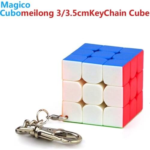 MoYu 3x3 KeyChain Mofangjiaoshi 3/3.5cm Mini 3x3x3 Magic Cube Professional Educational Toys Key Ring Cubo Magico Puzzle Toy Gift