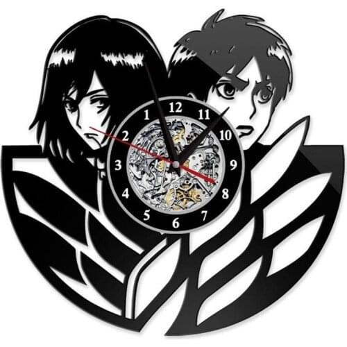 Attack on Titan Creative Arts Wall Clock Anime Cartoon Figure Eren Jaeger Mikasa Ackerman Armin Arlert Erwin Smith Clocks