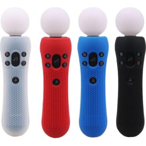 Anti-slip Studded Silicone Rubber Cover Protective Skin Case for PS VR Move Motion Controller X6HB