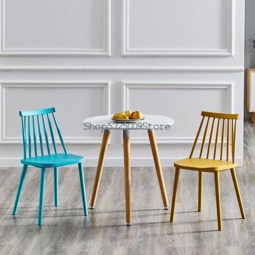 Nordic plastic chair modern minimalist home dining chair backrest stool Windsor chair makeup chair net red desk chair