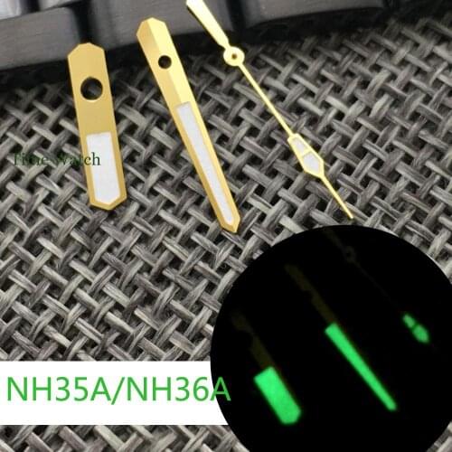 New Arrival Gold Watch Hands Spare Parts Fit For NH35 NH36 7s26 4r35 7009 Automatic Movement Green Lume Watch Replacements
