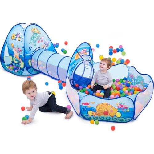 Portable Baby Playground Playpen Children Large Kids Tent Ball Pool Balls Pit with Tunnel Baby Park Camping Dry Pool
