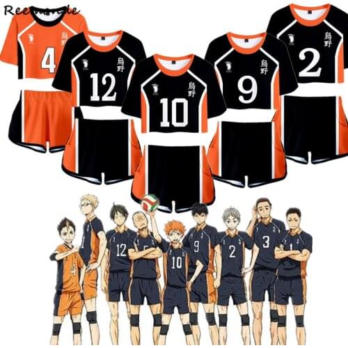 Hinata Shoyo Shirt Shorts Haikyuu!! Cosplay Costume Sugawara Koushi Uniform Sports Suits Running Men Bino High School Women